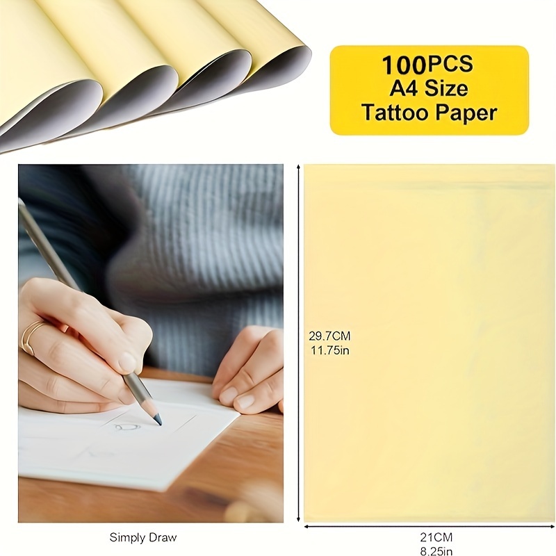 50pcs Tattoo Transfer Paper, Tattoo Stencil Transfer Paper For Tattooing,  Thermal Stencil Carbon Copier Paper Compatible With Tattoo Supply