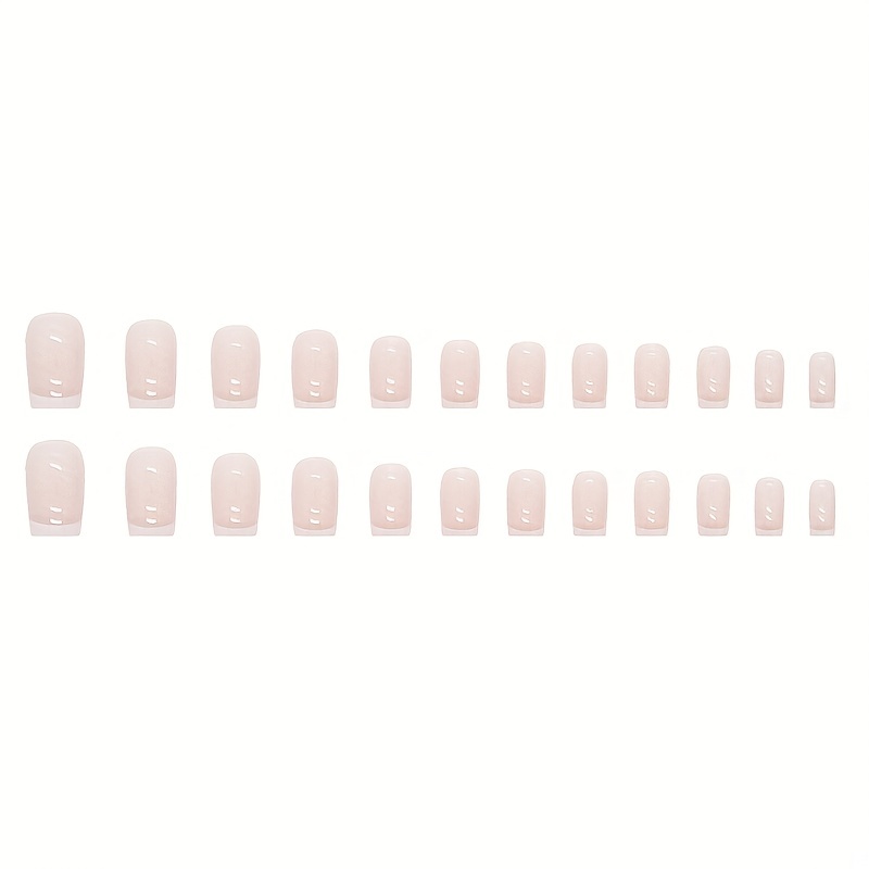 Ewku French Tip Kunstnägel – 24 Stück, Mittellang, Zum Einfachen Aufkleben Für DIY Nageldesign