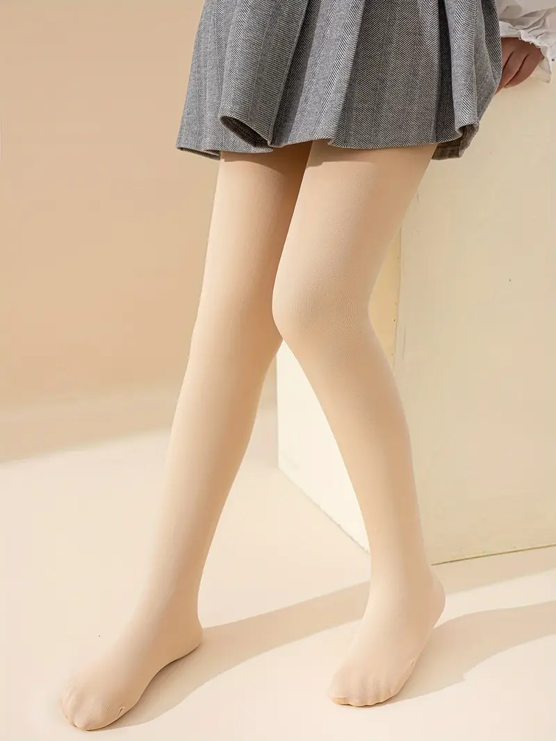 Versatile Fleece Lined Footed Leggings Girls Comfy Leggings - Temu