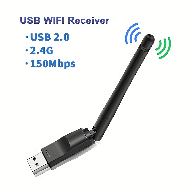 Mini adaptador USB WiFi 150M 2dB antena USB WiFi receptor tarjeta de red  inalámbrica