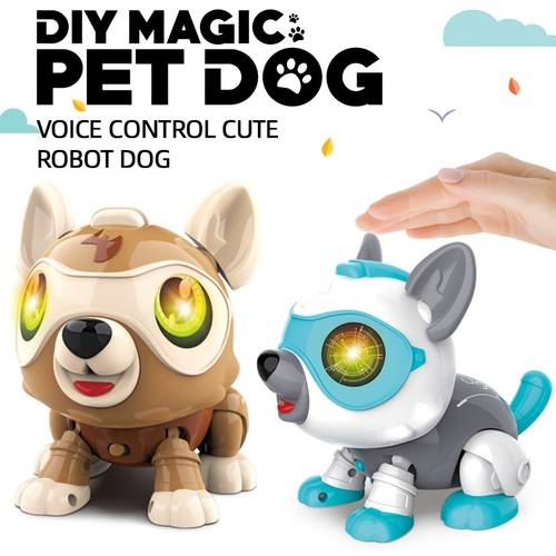 DIY013 Voice-activated Touch-sensing Intelligent Electronic Robot Dog Children's Disassembly And Assembly Of Science And Education Puzzle STEM Toys