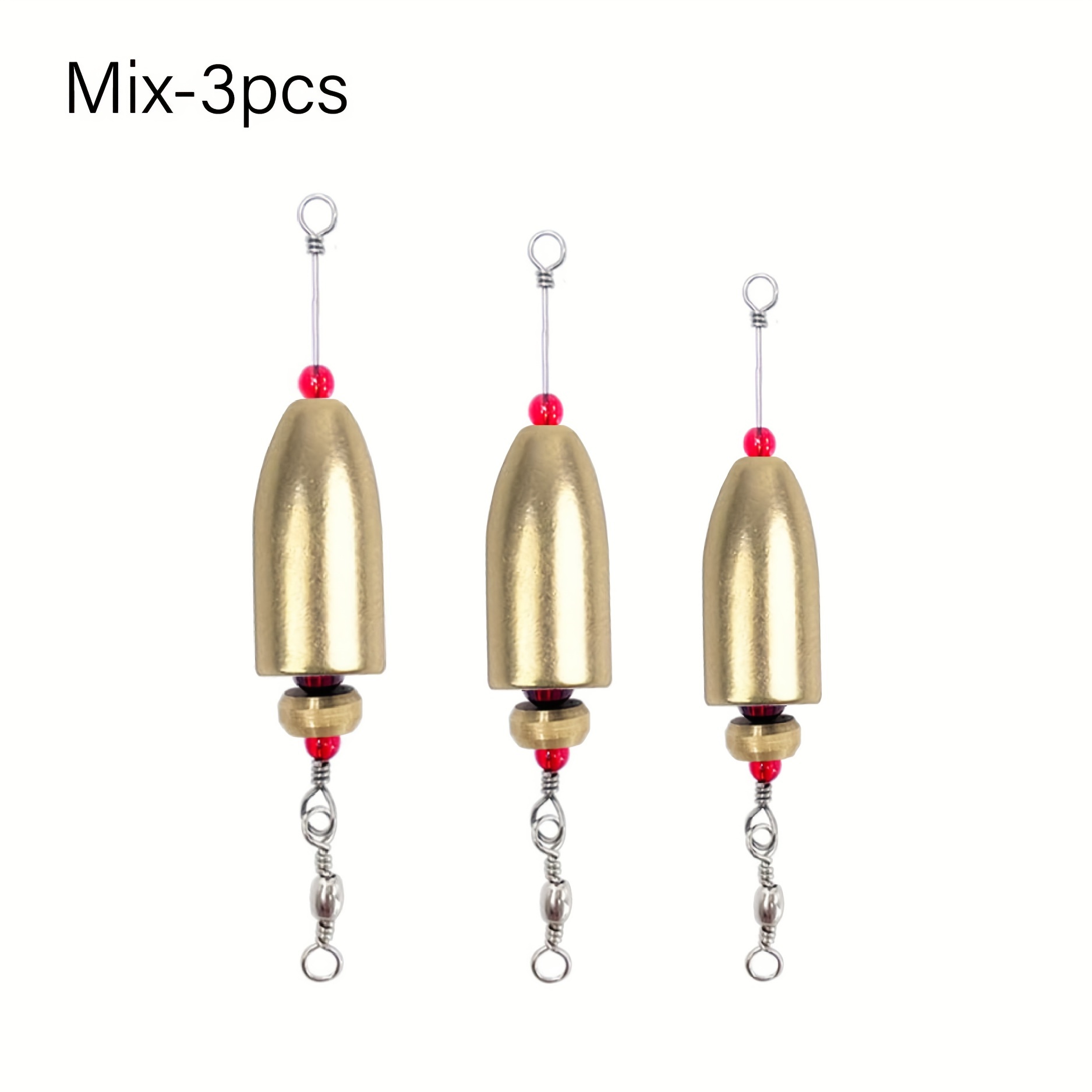 Carolina Fishing Rigs Ready Rig-6pcs Brass Pre Rigged Carolina Rig with  Weight Beads Barrel Swivels for Bass Saltwater Freshwater