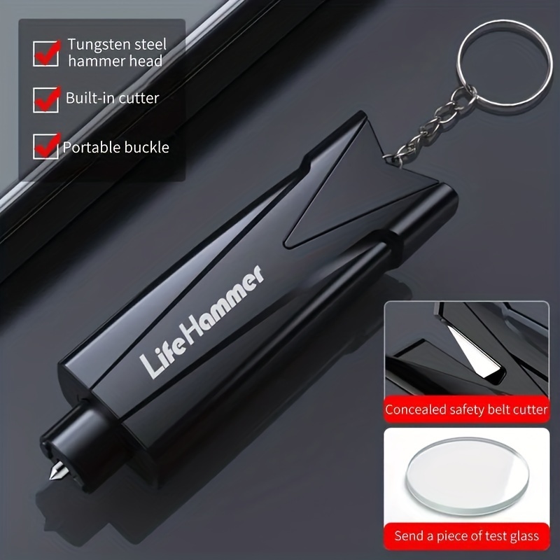 Portable Seat Safety Hammer Belt Cutter Keychain Auto Glass Car