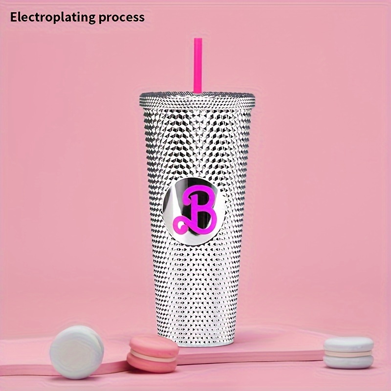 Studded Matte Cup Tumbler With Lid And Straw Bling Plastic - Temu