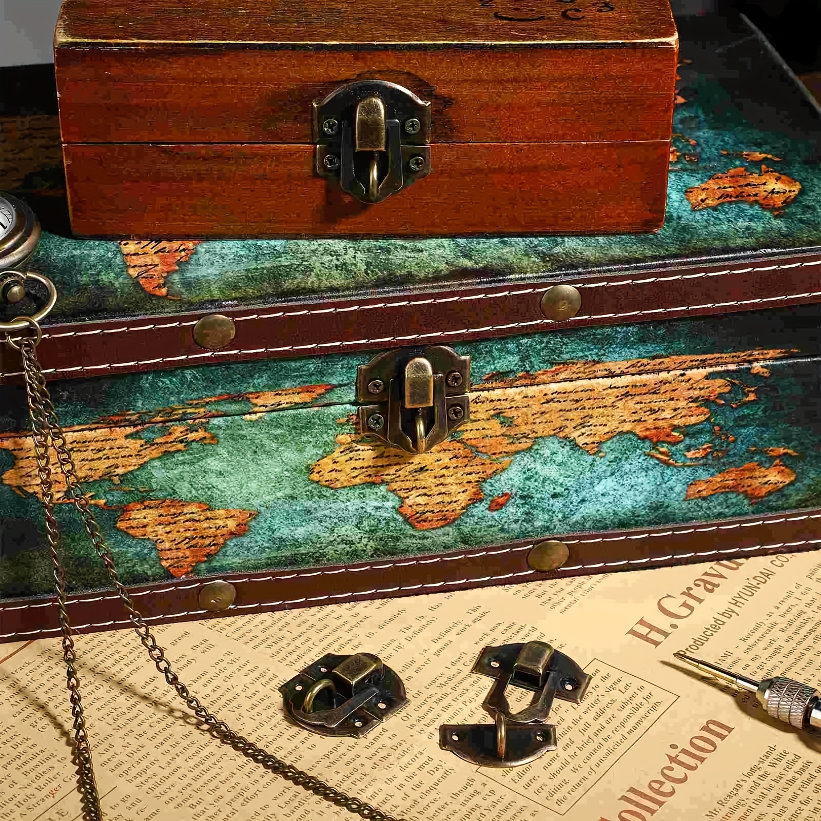 Antique Bronze Box Hasps Iron Lock Catch Latches Jewelry - Temu