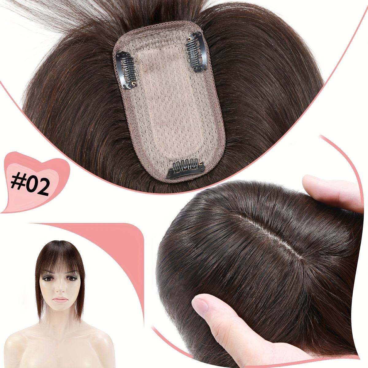 7 13cm lace toppers women real human hair topper - Temu display picture 1