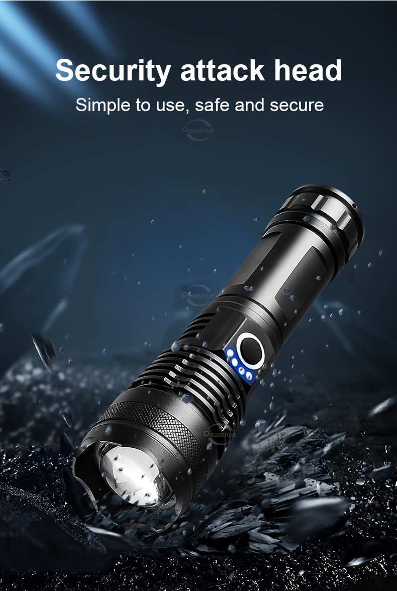 Xhp360 Led Ultra Powerful Flashlight Rechargeable Led - Temu