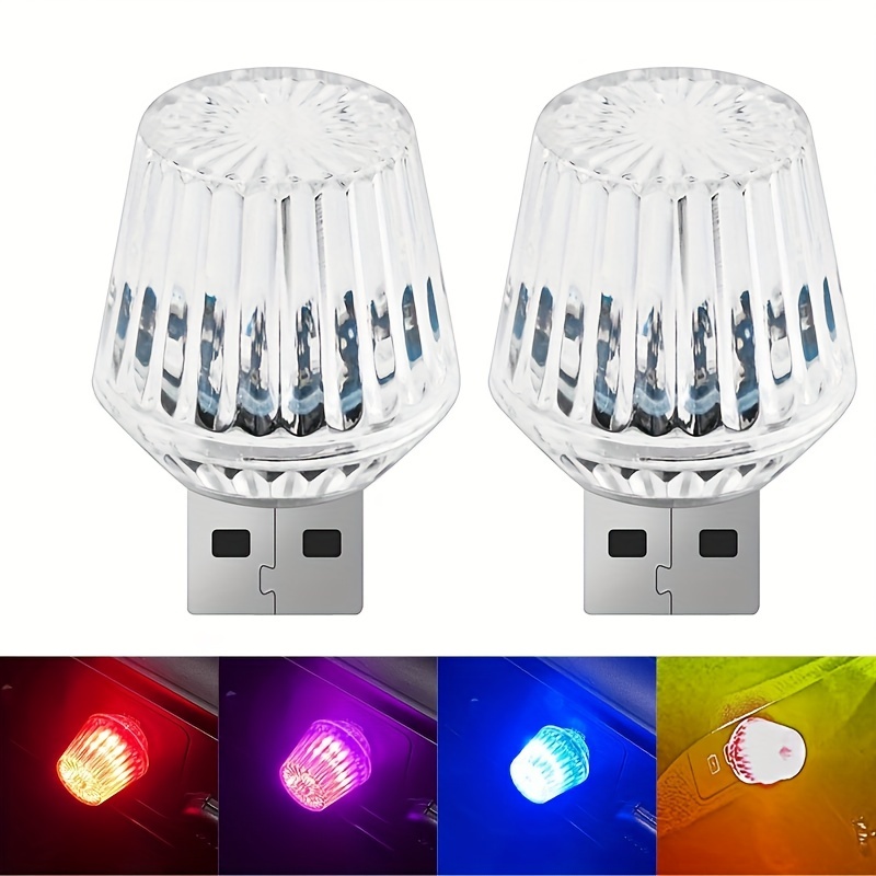 Mini Kit Per Interni Auto USB,Luci Interne Auto LED Senza Fili Ambient  Light Autoluci per Auto a LED,Kit Per Interni Auto USB Per Auto Luci  Portatili a LED per Auto Creare L'atmosfera