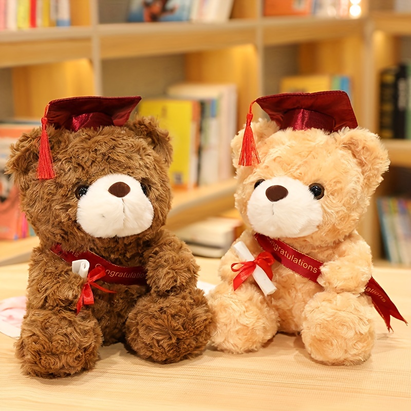 23cm Graduation Bear Plush Toy w/ Hat Kids Adult Gift
