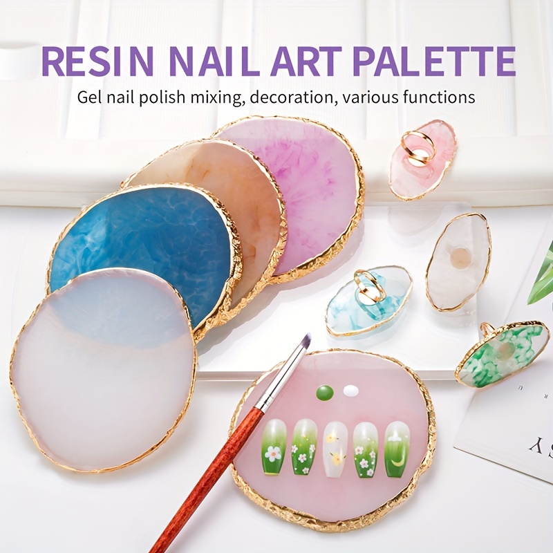 Resin Nail Art Palette Gel Polishing Holder Makeup Palette - Temu