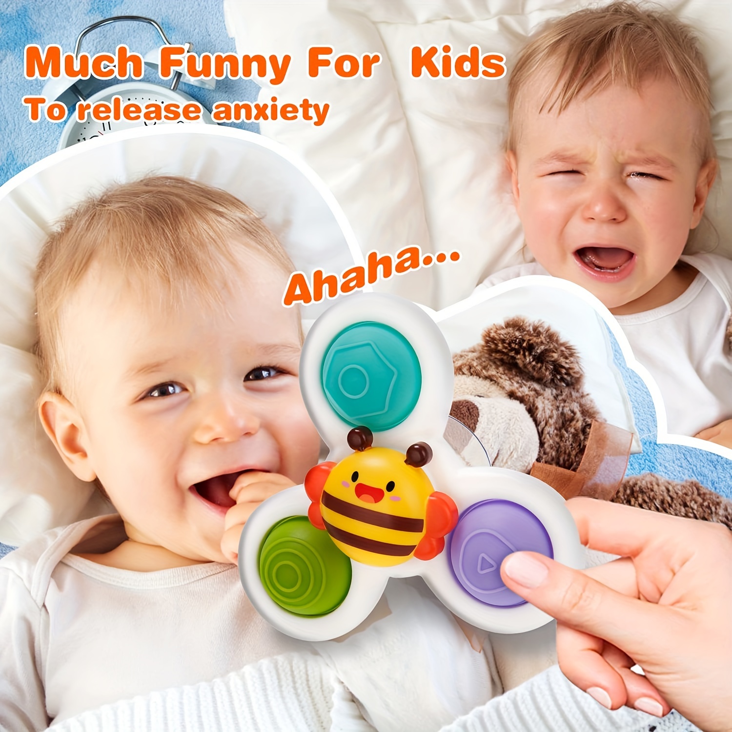  Suction Cup Spinner Toys for Baby,Baby Fidget Spinner  Suction,Window Spinner Toys for Toddlers 1-3,Sensory Bath Toys Gift for 1 2  3 Year Old : Toys & Games