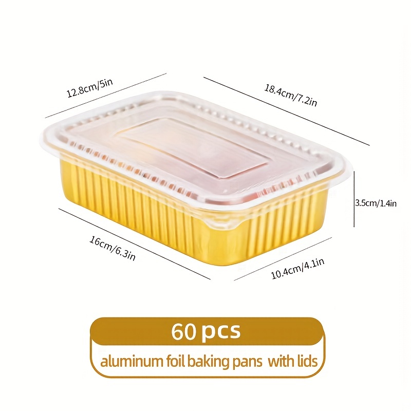 100PC Mini Loaf Pans With Lids Aluminum Foil Baking Pans Tins