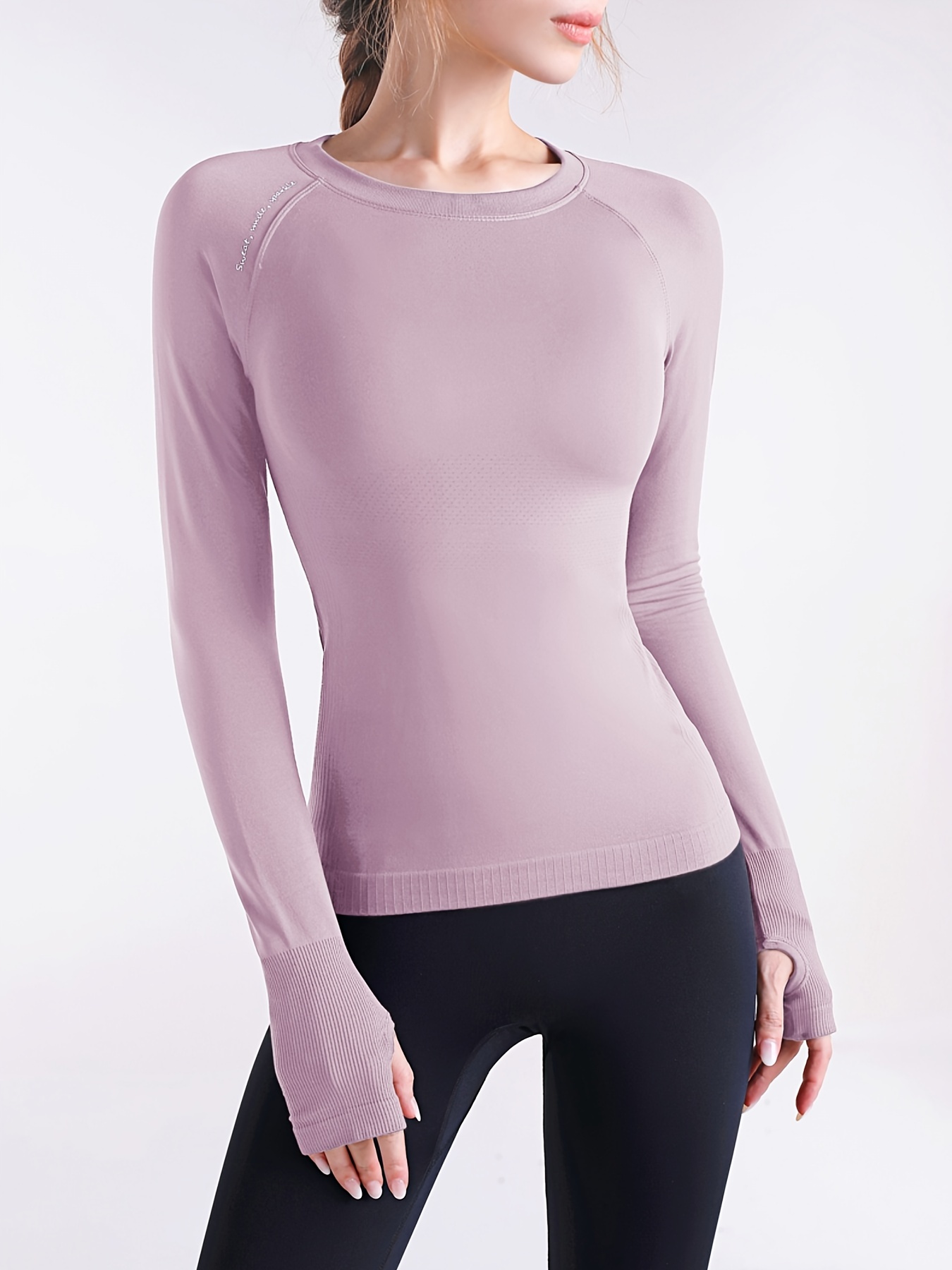 Women's Quick drying Long Sleeve Yoga Shirt Breathable Tight - Temu