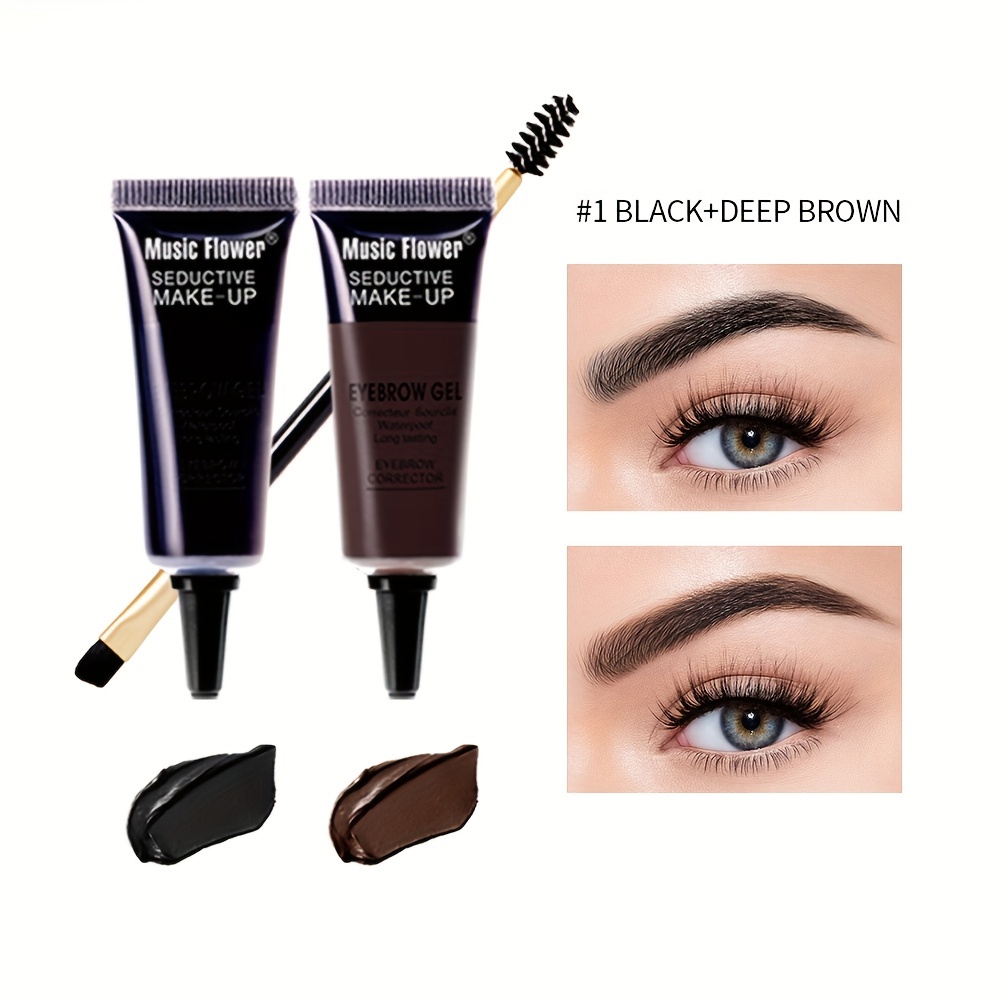 2-in-1 Waterproof Eyebrow Dye Cream Long Lasting Smudge Proof Tint Set