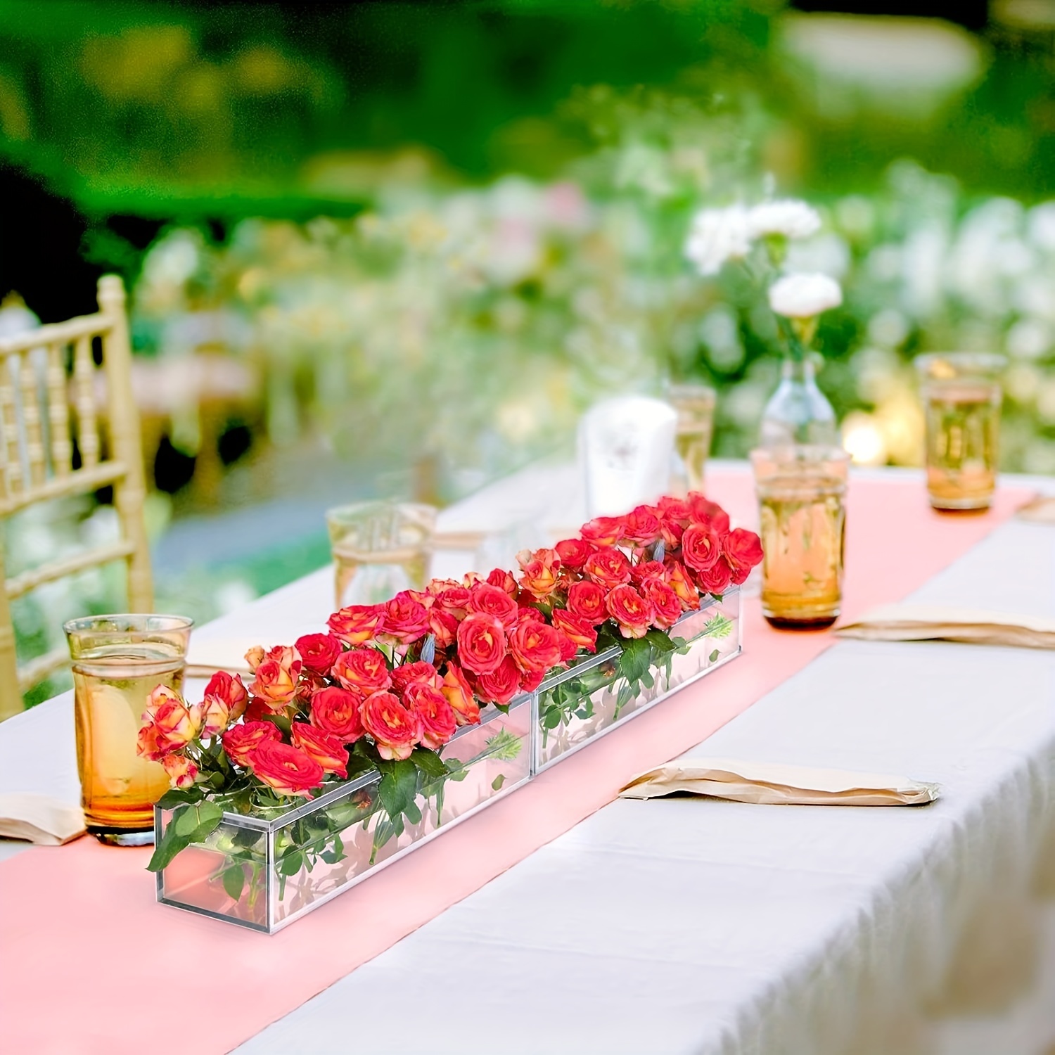 BLOSMON Decoración de mesa, florero de flores artificiales, pequeño arreglo  floral rosa falso, 2 piezas para mesas, centros de mesa, cocina, comedor
