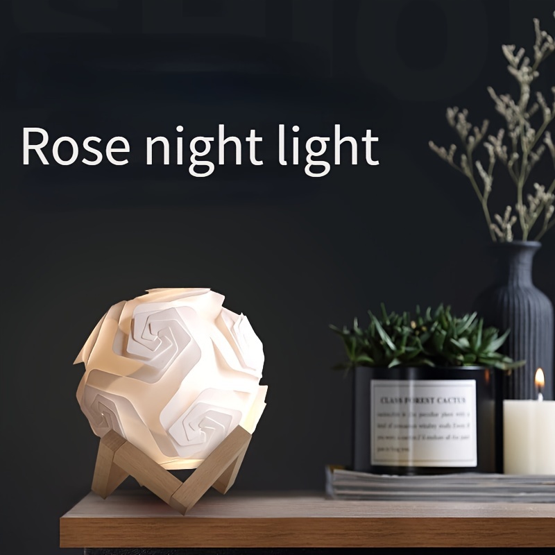 1pc DIY Rose Veilleuse, LED Usb Lampe De Chevet Nordique, 3D Lune Créative  Chambre Décor Petite Lampe De Table, Pour Anniversaires Et Cadeaux De Noël,  Alimenté Par USB - Temu Belgium