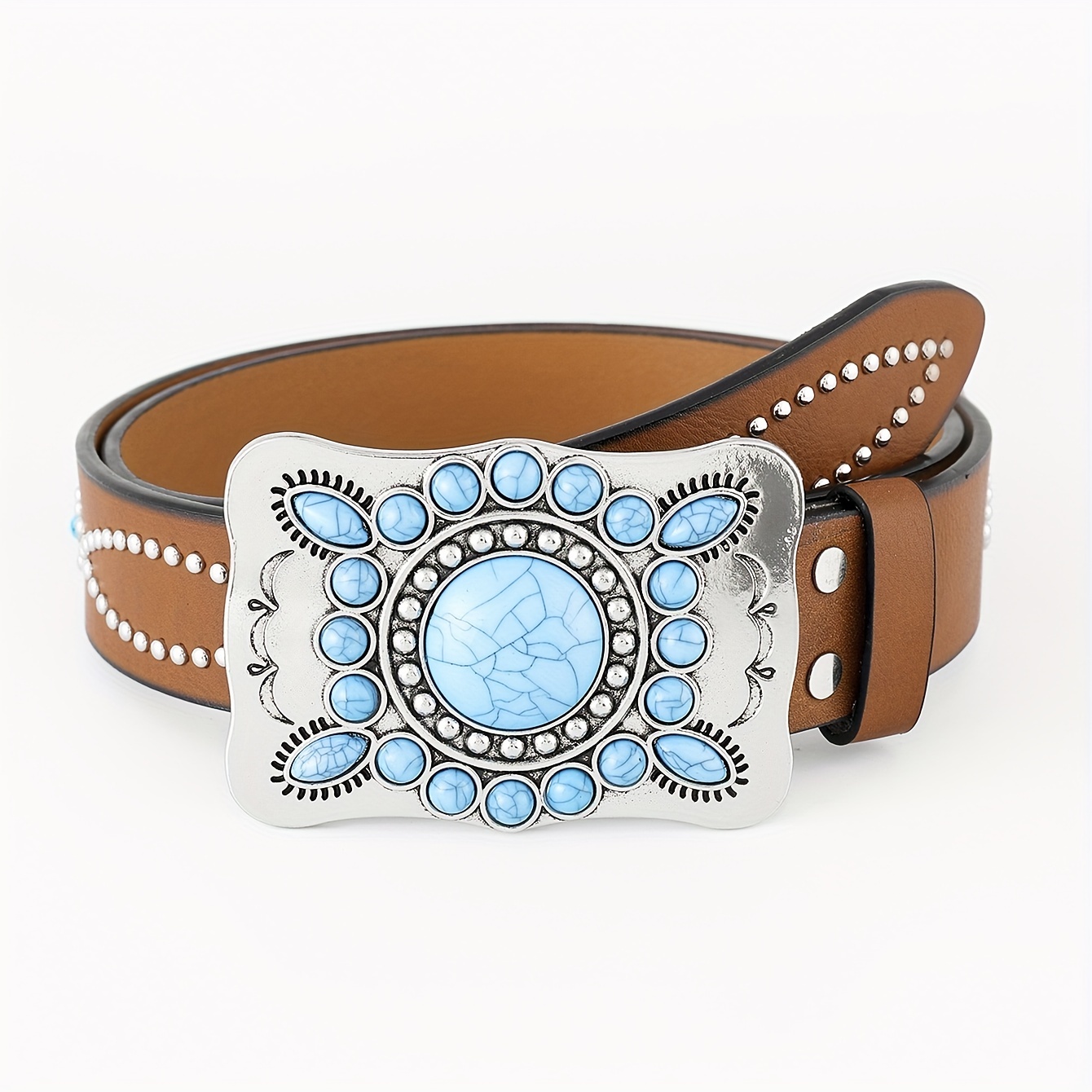 COWGIRL STYLE Turquoise N Rhinestone Square Concho Turquoise