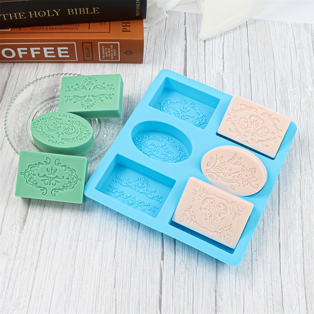 4 Cavities Silicone Soap Mold Round Flower Shapes Soap Molds for Soap Making  Handmade Cake Biscuit