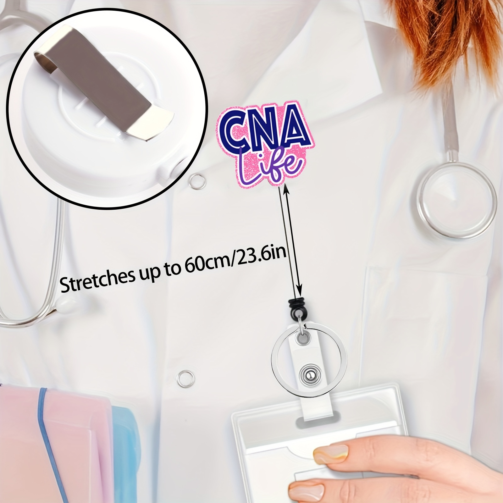 Coffee Blood Type Retractable ID Badge Reel • Funny Nurse, RN, CNA, MD,  APRN, LPN, CNA Gift • Custom ID Badge Holder • Swapfinity