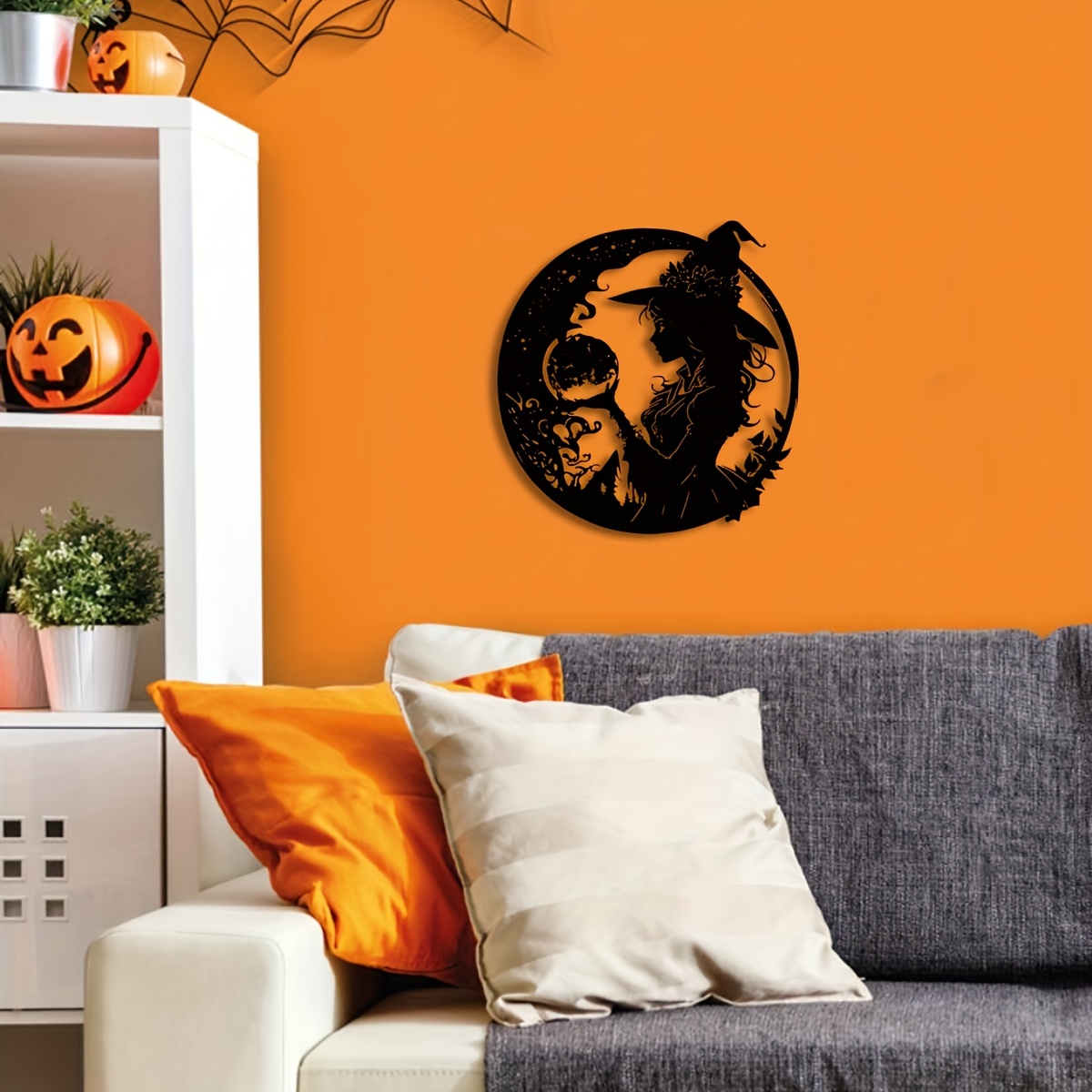 joli art mural sorcière décoration halloween décoration murale sorcière 2d  art