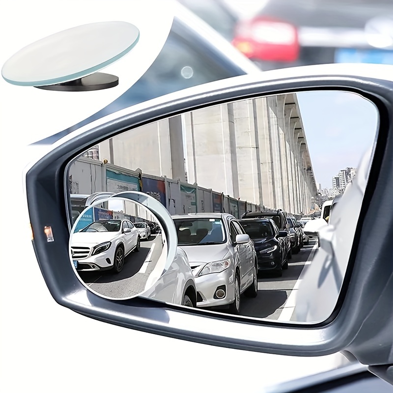 2 Stück Auto Rundrahmen Konvexe Blind Spot Spiegel Weitwinkel 360 Grad  Einstellbar Klare Rückansicht Zusatzspiegel Fahrsicherheit