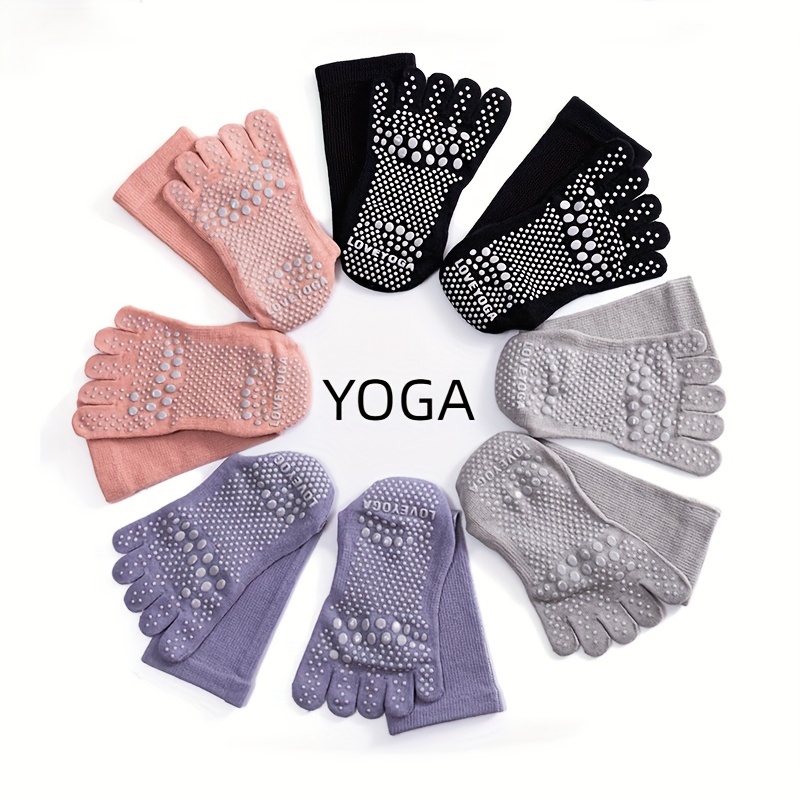 1pair Anti-slip Yoga Socks With Toe Separators & Grips To Improve Balance &  Flexibility For Women