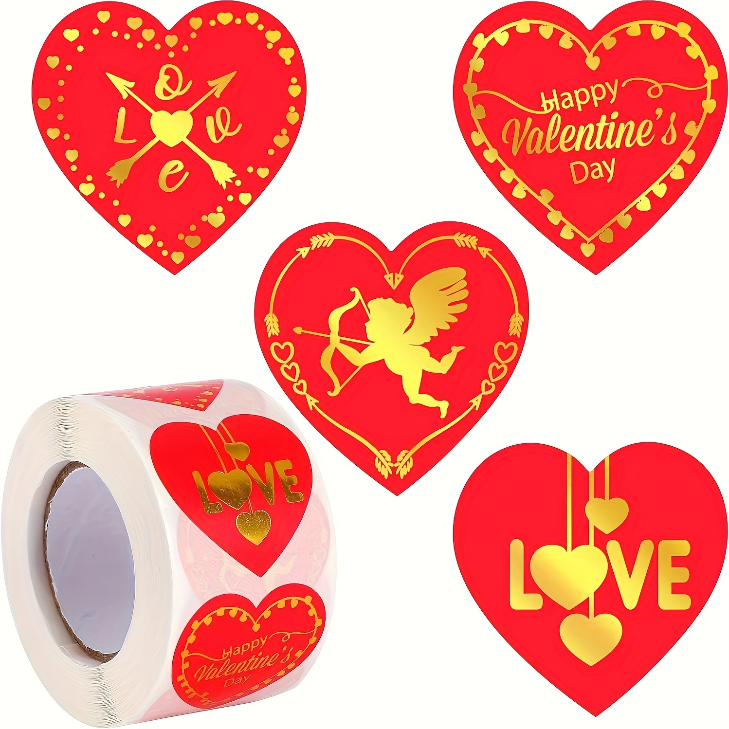 Valentine's Day Stickers Vintage Heart Shape Self adhesive - Temu
