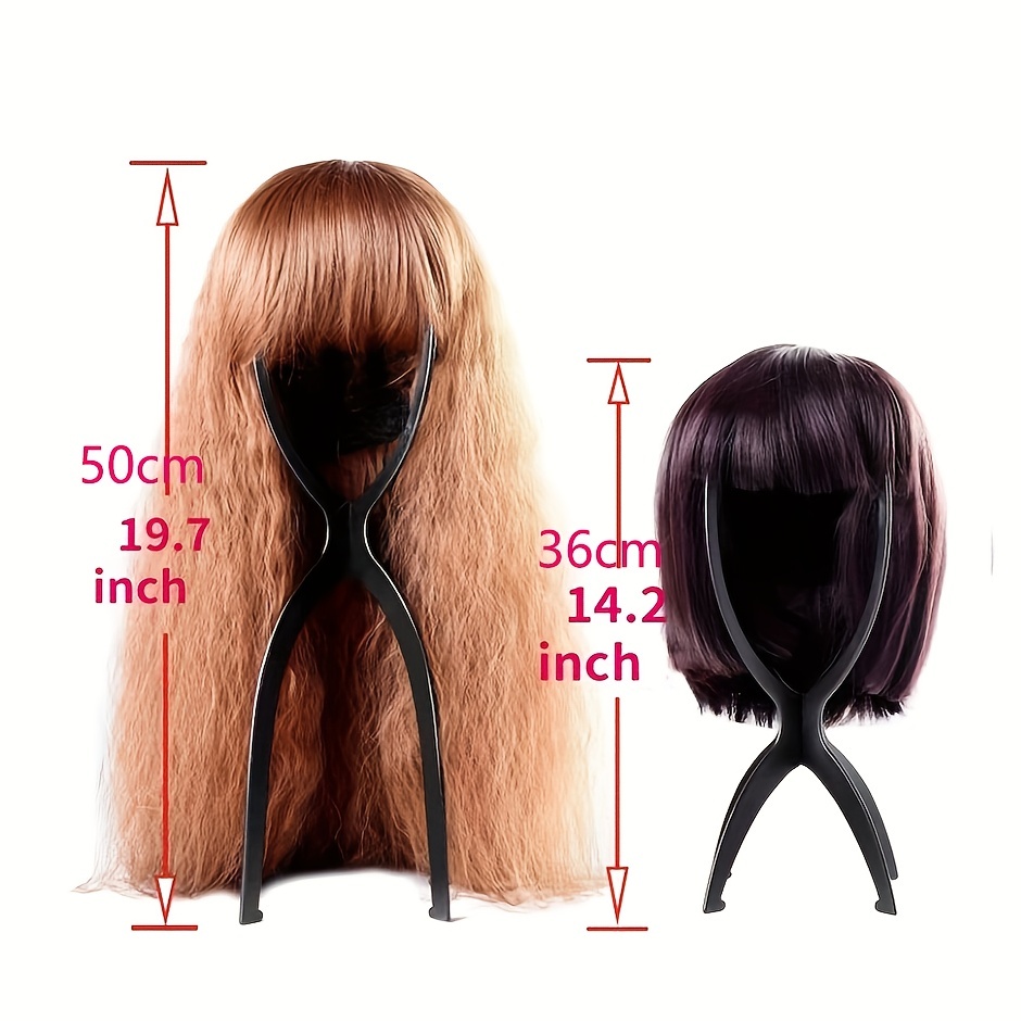 4 Pack Wig Stand Holder Premium 14.2 Black Portable Collapsible Wig Holder  for Multiple Wigs Durable Wig Stands for Women