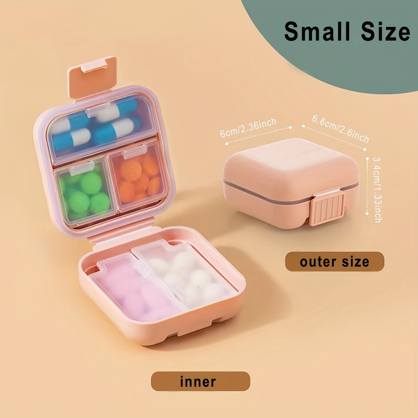 Portable Daily Pill Box Organizer Case Small Travel Storage Weekly