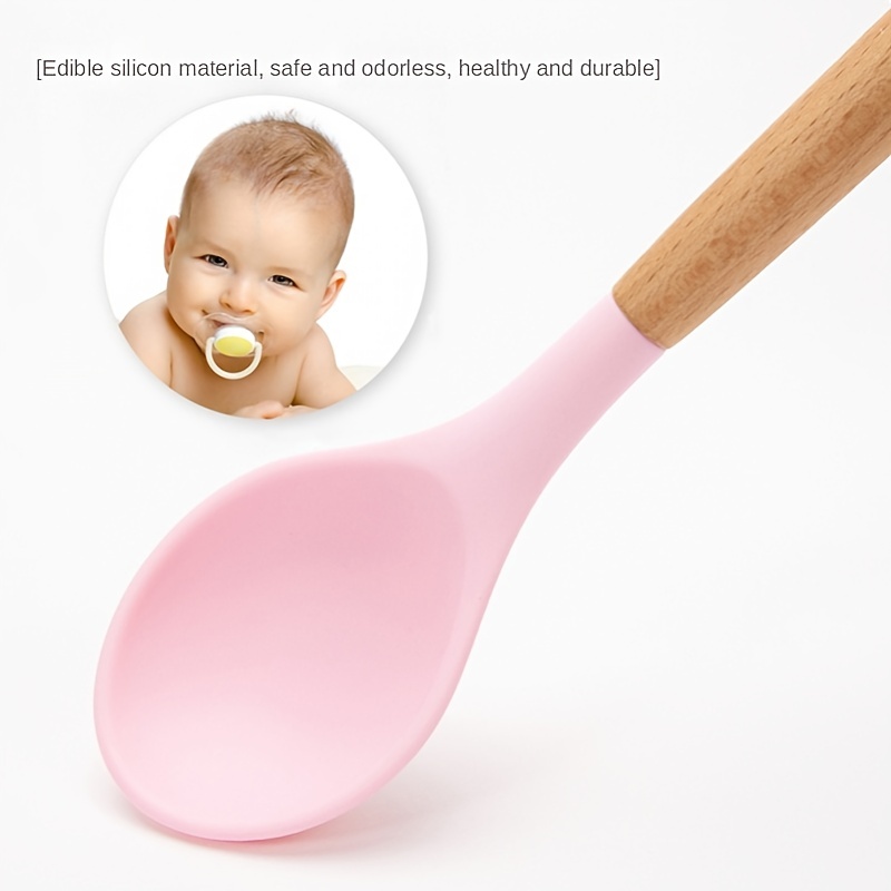 Silicone manche en bois spatule résistant à la chaleur louche à