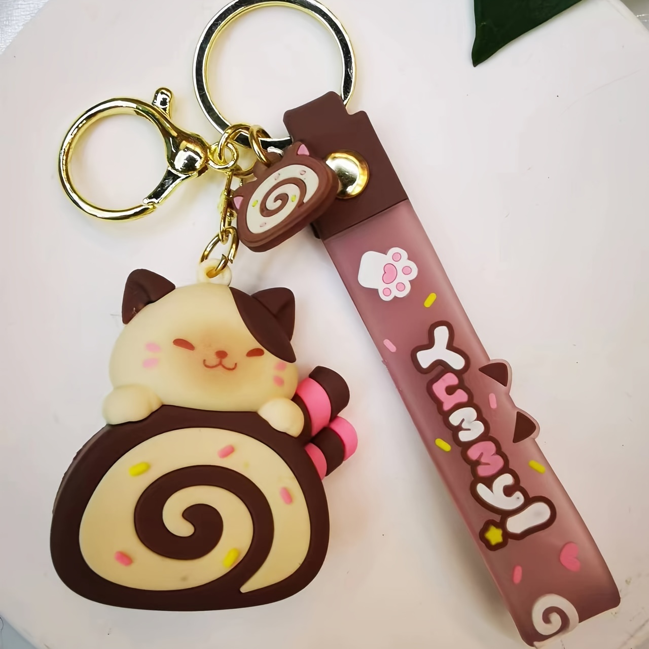 

Men's Silicone Cartoon Cake Cat Keychain Pendant, Backpack Accessories, Ideal Choice For Gifts