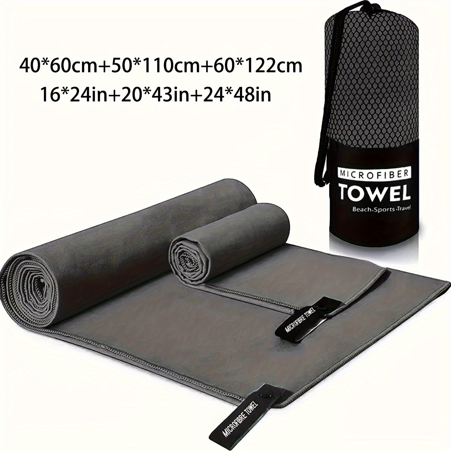 TEMU Quick-drying Travel Towel Bulk, Fiber Beach Towel With Compact And Soft Travel Towel Lightweight Adult Towel, Suitable For Camping, Backpacking,