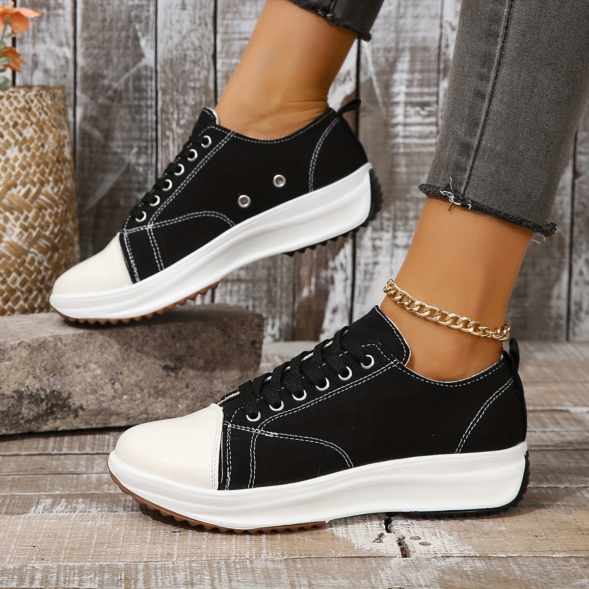 Buy Black Casual Slip On Thick Platform Ladies Shoes, Look Stylish