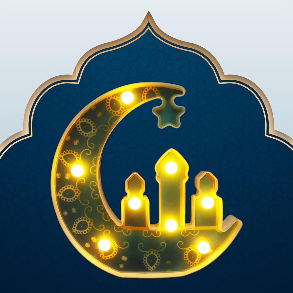 1pc Led Muslim Islamic Moon Castle Night Light, Ramadan Decoration