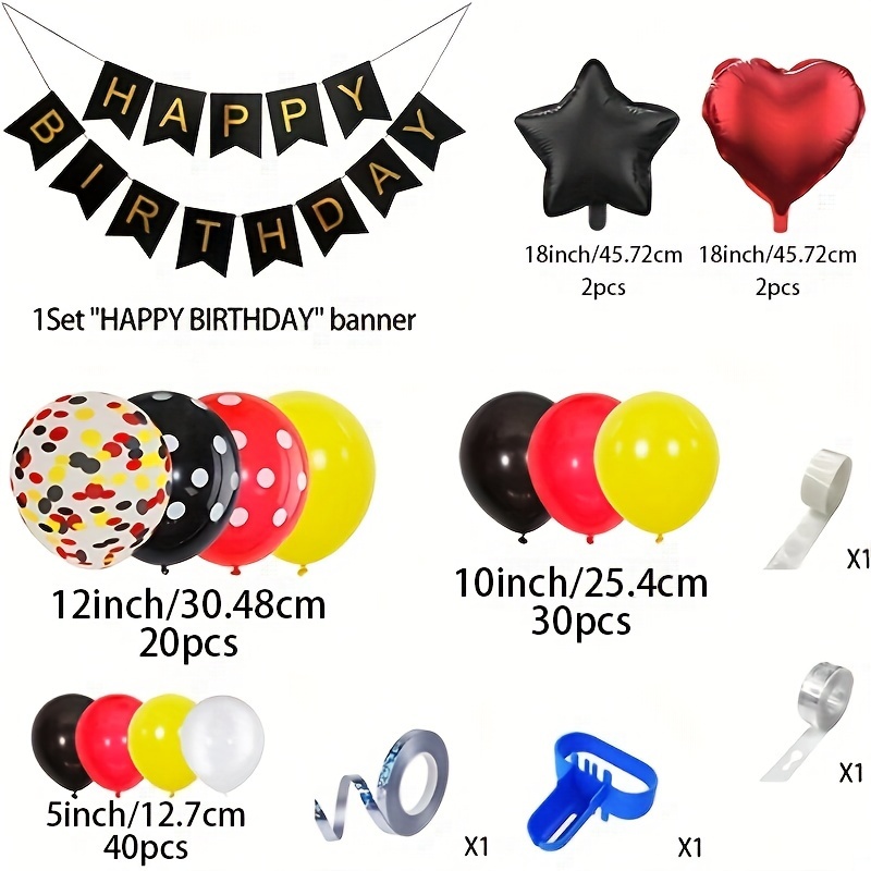 1 set di topolino serie tema palloncino decorazione festa di compleanno  ragazzo ragazza cartone animato digitale