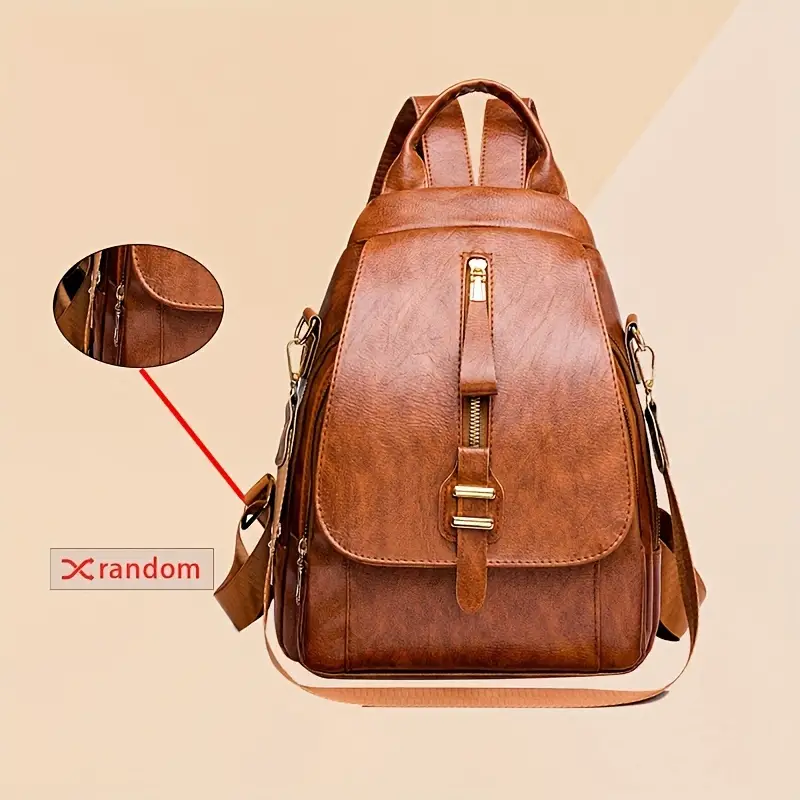 Fashion Pu Leather Backpack For Women Ladies Portable Multi