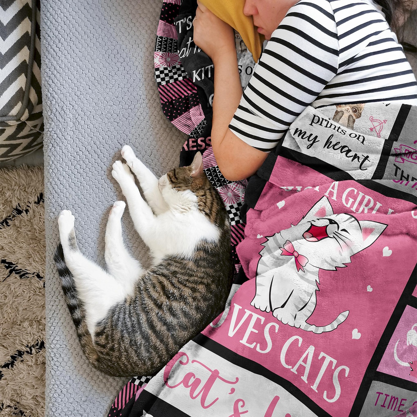 Cat Throw Blankets for Cat Lovers Cute Cat Blanket for Girls Women