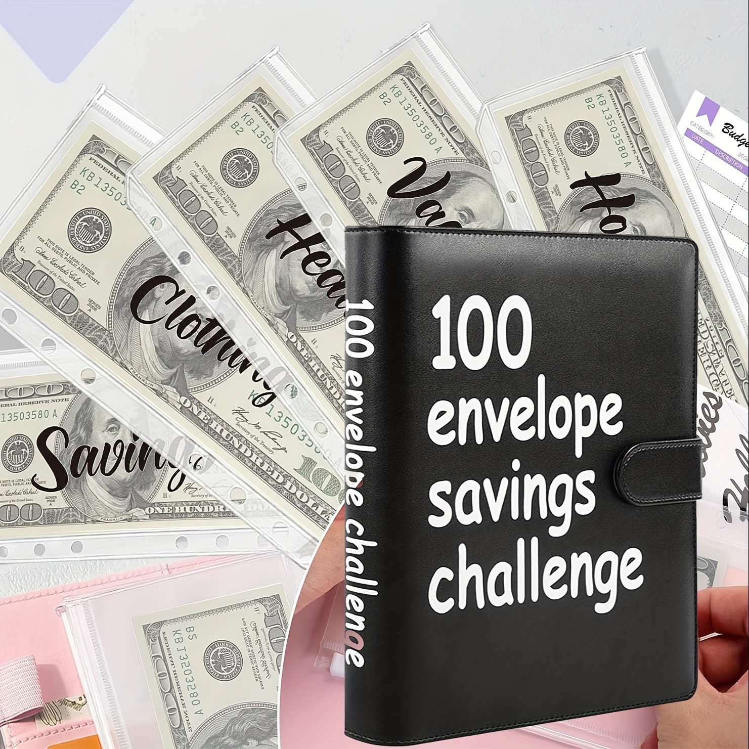 Ensemble de boîte de défi d'enveloppe, moyen facile et amusant d'économiser  100 $, enveloppes d'économie d'argent, scripts d'épargne, 10,000 -  AliExpress