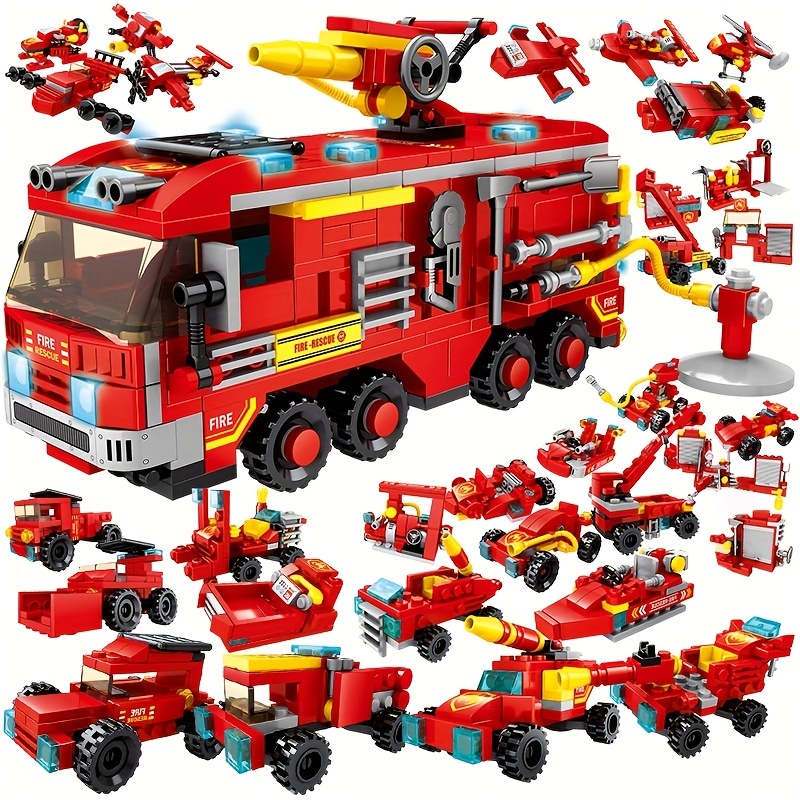 Stem Building Toys para niños de 8 años en adelante, conjunto de modelos de  la serie de camiones de bomberos, juguetes de ensamblaje para niños, jugue