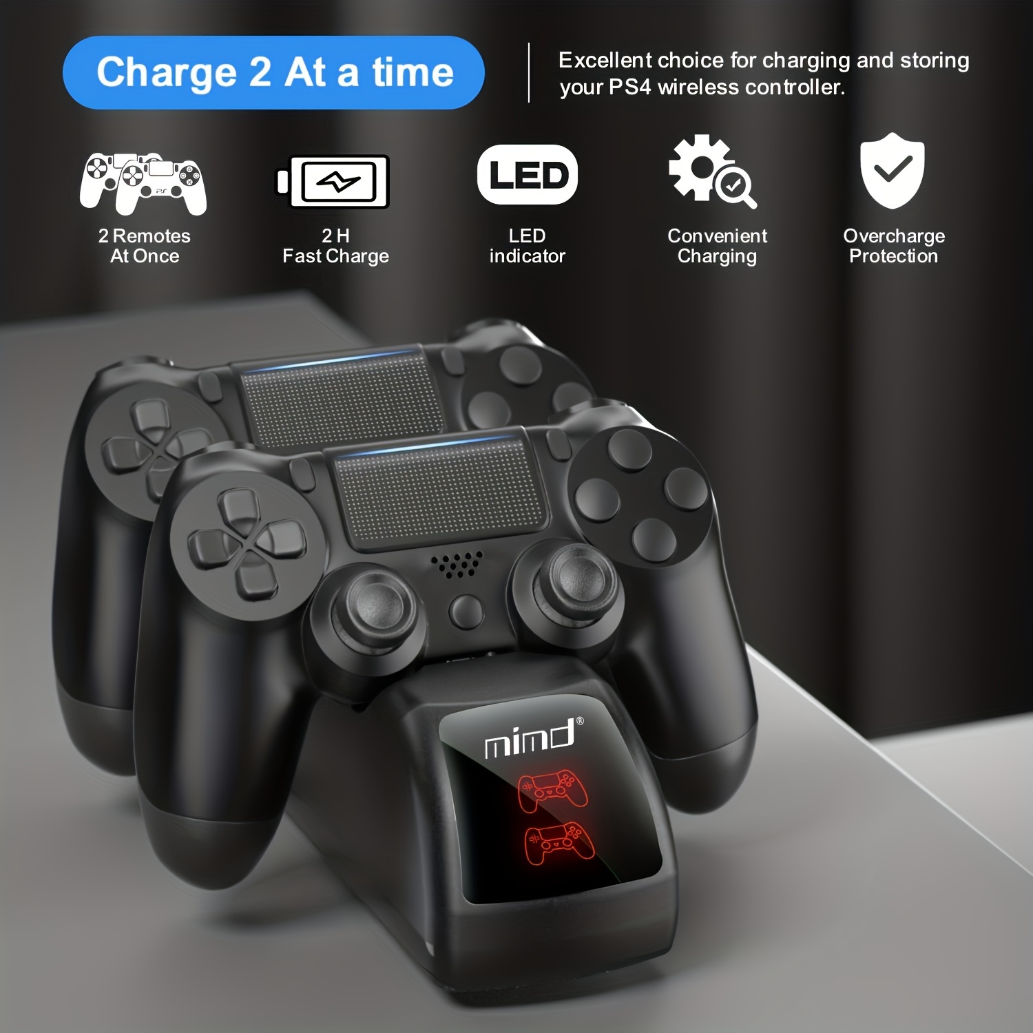 Wireless PS4 Controller USB Charger Charging Station For Dualshock