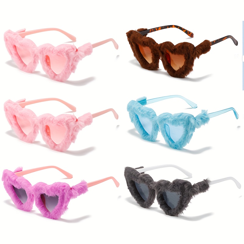 6 paia di occhiali da sole a forma di cuore Occhiali da sole Cat