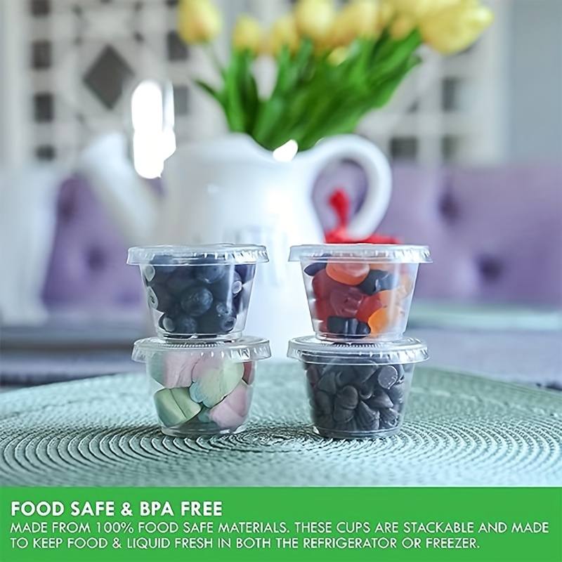 Small Plastic Containers With Lids Jelly Shot Cups With Lids - Temu