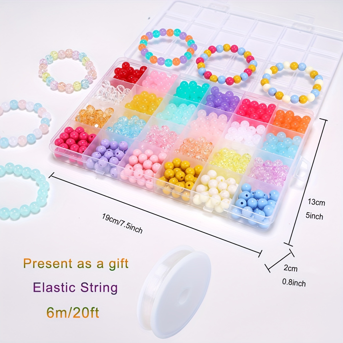 CraftyBook 7500pc Beads Bracelet Making Kits with Small Glass and