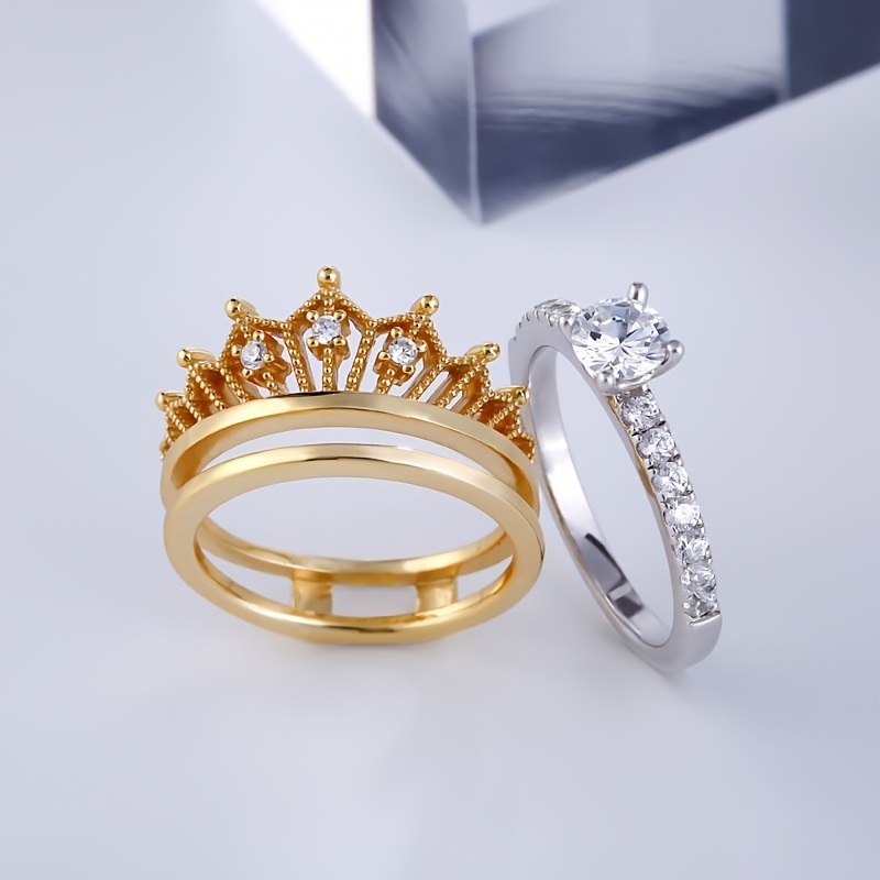 Men's Couples Crown Wedding Engagement Ring