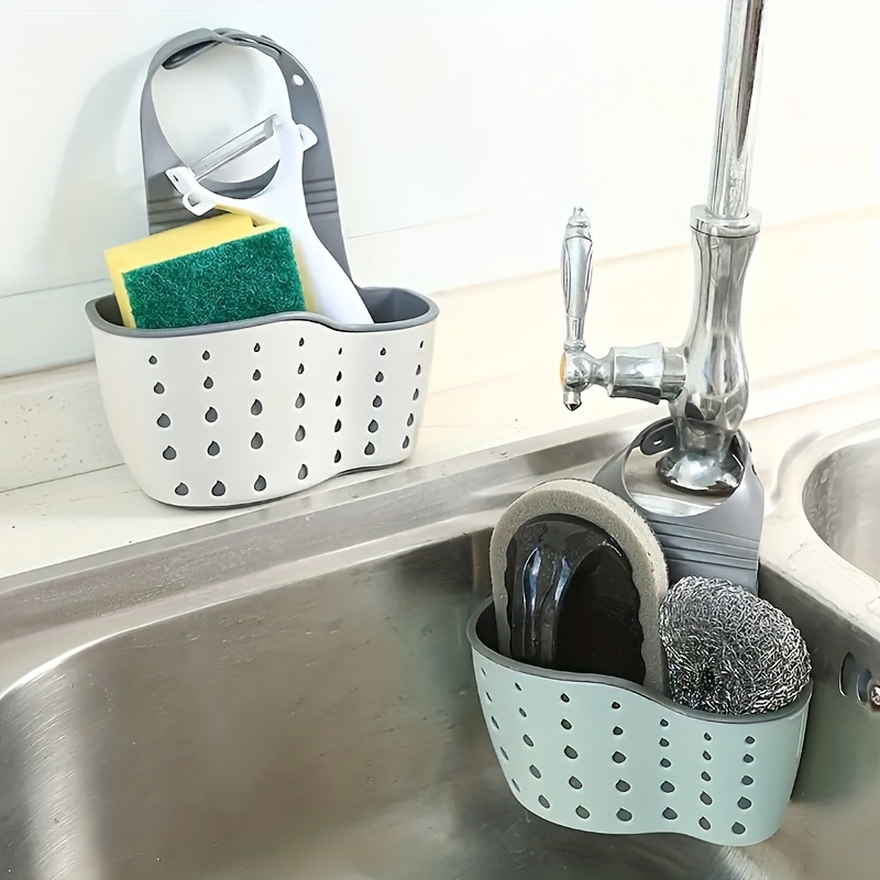 Aouton Sponge Holder for Kitchen Sink, Expandable (16.7-21.3) Sink Caddy  Sink