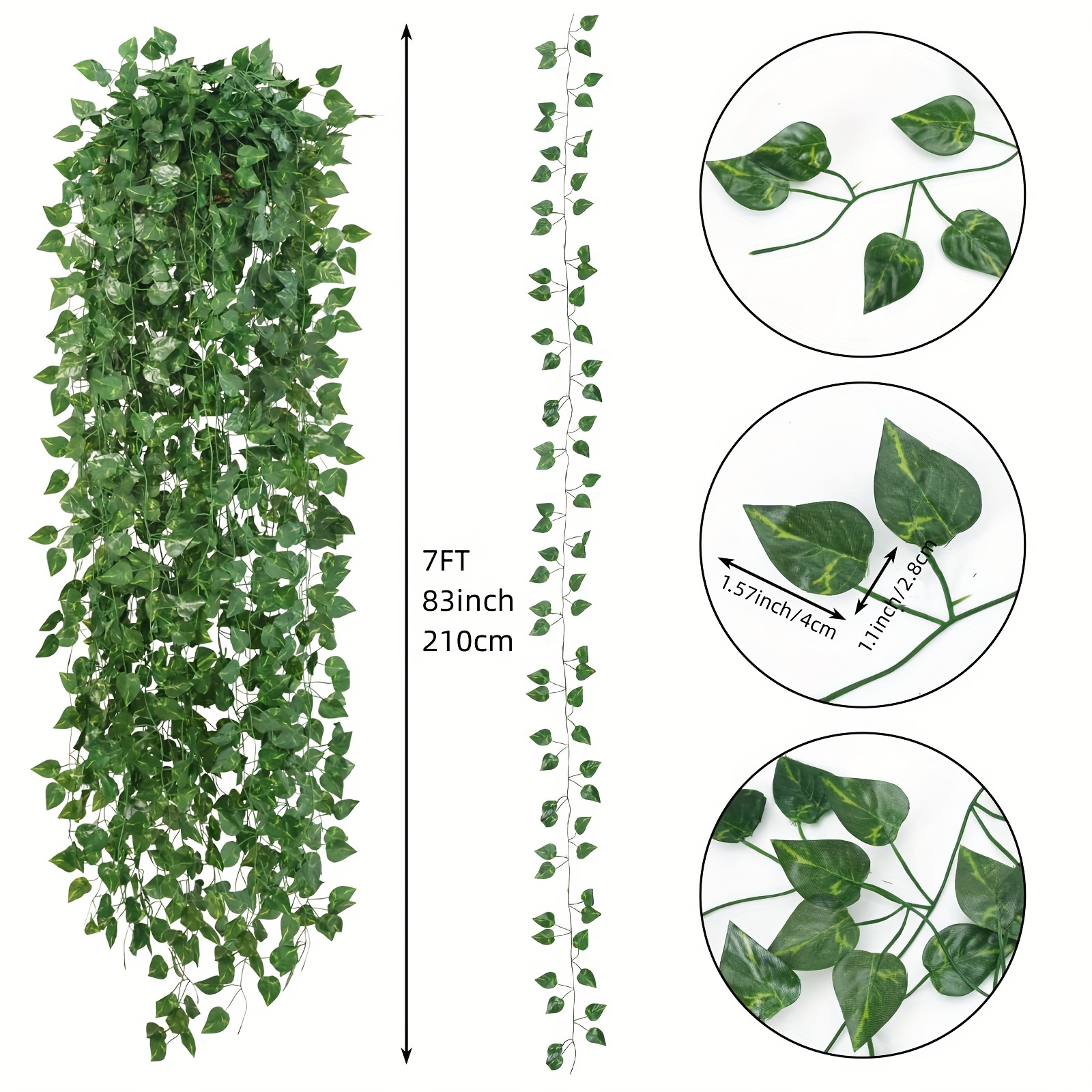 Joyhalo Fake Ivy - Vines Artificial Ivy Leaf Plants, Silk Ivy Garland