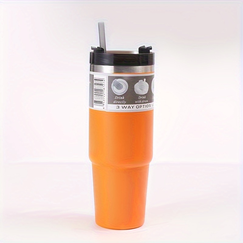 Solid Color Tumbler With Lid Stainless Steel Thermal Water - Temu