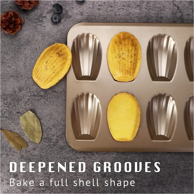 Madeleine Pan -12 Cavity Heavy Duty Shell Shape Madeline Pans, Nonstick  Carbon Steel Cookie Cake Scone Pan Baking Mold For Oven Baking, Baking  Tools, Kitchen Gadgets, Kitchen Accessories - Temu