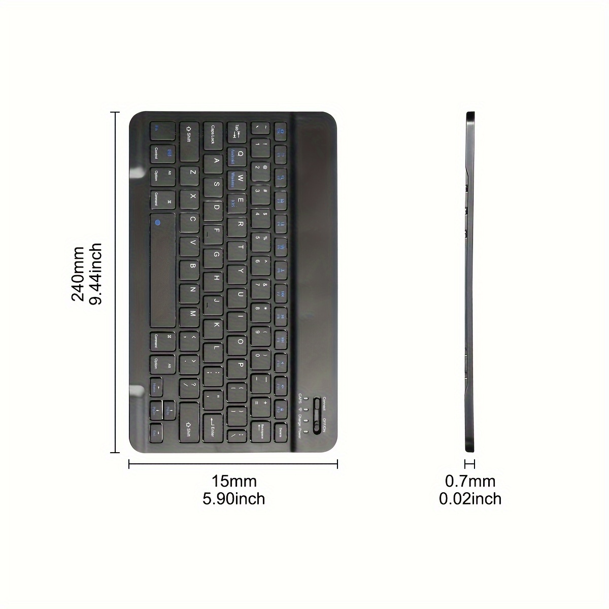 Ultra-Slim Bluetooth Keyboard Portable Mini Wireless Keyboard Rechargeable  for Apple iPad iPhone Samsung Tablet Phone Smartphone iOS Android Windows