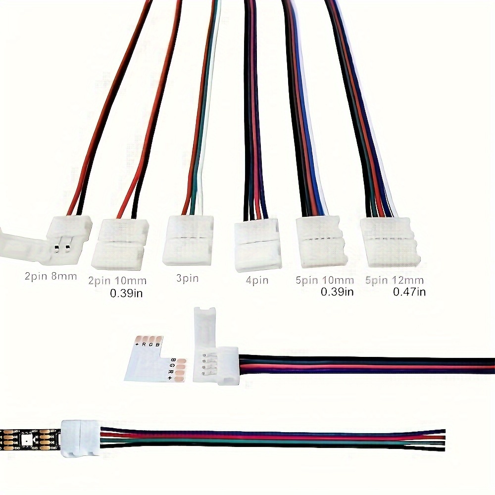 Led Strip Connectors 2pin 8mm 10mm 4pin - 5pcs 2pin 6mm 8mm 10mm